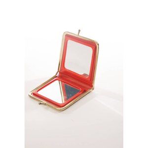 Metallic Golden Compact Dual Mirror Retro Wallet Vintage Accessory